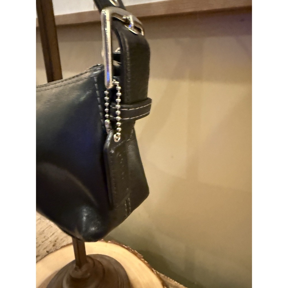Coach Y2K Black Leather Hamptons Soho Demi Baguette Shoulder Bag Vintage # 7461 - Picture 9 of 12